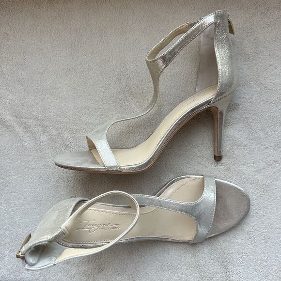 Vince Camuto Imagine Phoebe Metallic Gold Slim Heel Strappy Sandal Women 9.5 M - Picture 16 of 16
